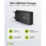 Goobay USB-C PD GaN Schnellladegerät Slim (30 W) (schwarz)
