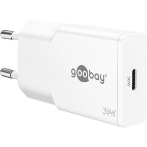 Goobay USB-C PD GaN Schnellladegerät Slim (30 W) (weiß)
