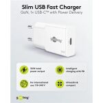 Goobay USB-C PD GaN Schnellladegerät Slim (30 W) (weiß)