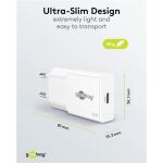 Goobay USB-C PD GaN Schnellladegerät Slim (30 W) (weiß)