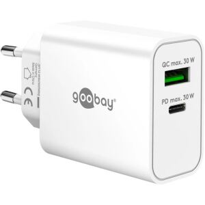 Goobay USB-C PD GaN Dual-Schnelladegerät 30 W (weiß)