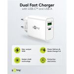 Goobay USB-C PD GaN Dual-Schnelladegerät 30 W (weiß)