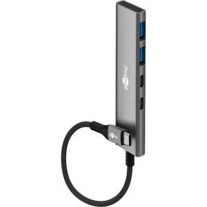 Goobay Slim 4-Port USB-C auf USB-C/USB-A 5 Gbit/s (grau)