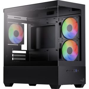 Aerocool P300D-G-BK-v1 (schwarz, Tempered Glass x 2)
