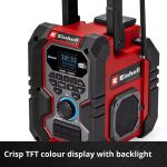Einhell TE-CR 18 Li DAB+/FM/BT - Solo (rot/schwarz, Bluetooth, AUX, USB, ohne Akku und Ladegerät)