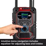 Einhell TE-CR 18 Li DAB+/FM/BT - Solo (rot/schwarz, Bluetooth, AUX, USB, ohne Akku und Ladegerät)