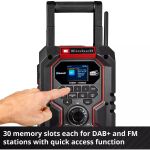Einhell TE-CR 18 Li DAB+/FM/BT - Solo (rot/schwarz, Bluetooth, AUX, USB, ohne Akku und Ladegerät)