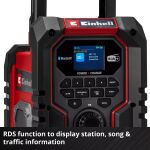 Einhell TE-CR 18 Li DAB+/FM/BT - Solo (rot/schwarz, Bluetooth, AUX, USB, ohne Akku und Ladegerät)