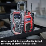Einhell TE-CR 18 Li DAB+/FM/BT - Solo (rot/schwarz, Bluetooth, AUX, USB, ohne Akku und Ladegerät)
