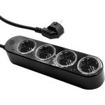 Shelly Steckdosenleiste Power Strip 4 Gen4 (schwarz, 1,5 Meter Kabel, mit Energiemessung)