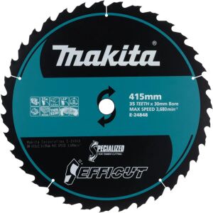 Makita Kreissägeblatt EFFICUT E-24848, Ø 415mm, 35Z (Bohrung 30mm, für Akku-Handkreissägen)