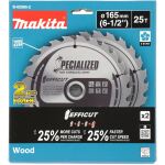 Makita Kreissägeblatt EFFICUT B-62985-2, Ø 165mm, 25Z (2 Stück, Bohrung 20mm, für Akku-Sägen)