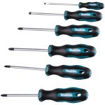 Makita Schraubendreher-Set E-10528, 6-teilig (schwarz/blau, Ergonomisch, gummierter Handgriff)