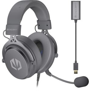 Endorfy VIRO Plus USB Alt Gray (dunkelgrau, USB-A, 3.5 mm Klinke, 7.1-USB-Soundkarte)