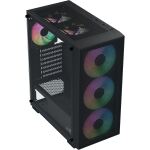 Aerocool B509A Flow-G-BK-v1, mit Netzteil Aero 650 (schwarz, Tempered Glass)