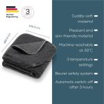 Beurer Wärmezudecke HD 65 Dark Grey (dunkelgrau, 130 x 180 cm)