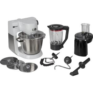 Bosch MUM6EW22 Küchenmaschine (weiß/edelstahl, 1.600 Watt, Serie 6, Patisserie-Set, Mixaufsatz)