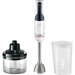 Bosch Stabmixer ErgoMaster MSM4W220 Serie 4 (weiß/edelstahl, 600 Watt, mit Zerkleinerer)