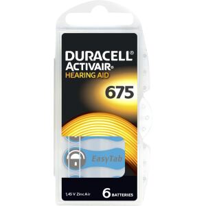 Duracell Hörgerätebatterie Hearing Aid 675 (6 Stück, Größe 675)