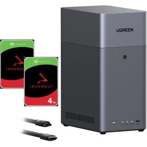 Ugreen DH2300 Bundle mit 2x Seagate IronWolf NAS 4 TB CMR (schwarz)