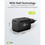 Goobay USB-C PD GaN Schnelladegerät Nano 65 W (schwarz)