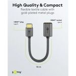 Goobay Ultra High-Speed HDMI-Flexiadapter (schwarz/gold)