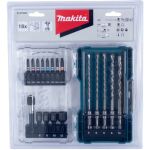 Makita Bohrer-Bit-Set SDS Plus, 18-teilig, Bohrer- & Bit-Satz (Klappbox mit transparentem Deckel)