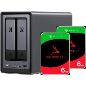 Ugreen DXP2800 + 2x 6 TB Seagate IronWolf HDD Bundle