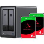 Ugreen DXP2800 + 2x 6 TB Seagate IronWolf HDD Bundle