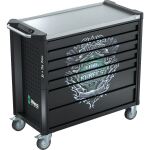 Wera 9701 Tool Rebel Werkstattwagen Stainless XXL 1, mit Bestückung (schwarz/silber, 188-teilig (Elektro / VDE), im exklusiven Tool Rebel Design)