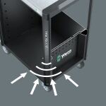 Wera 9706 Tool Rebel Werkstattwagen Stainless 2, mit Bestückung (schwarz/silber, 191-teilig, im exklusiven Tool Rebel Design)