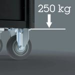 Wera 9706 Tool Rebel Werkstattwagen Stainless 2, mit Bestückung (schwarz/silber, 191-teilig, im exklusiven Tool Rebel Design)