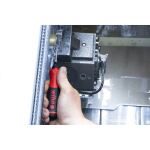 wiha Schraubendreher mit Bithalter SoftFinish, 1/4" (schwarz/rot, mit Ratschenfunktion)
