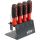 wiha Schraubendreher mit Bithalter SoftFinish, 1/4" (schwarz/rot, mit Ratschenfunktion)