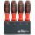 wiha Schraubendreher mit Bithalter SoftFinish, 1/4" (schwarz/rot, mit Ratschenfunktion)