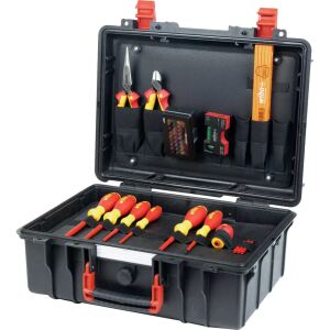 wiha Werkzeugkoffer Basic Set L electric  (rot/gelb, 46-teilig, mit Koffer)