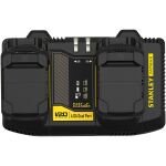Stanley V20 Zweischacht-Schnell-Ladegerät (18V / 4A) für V20 Akkus (schwarz/gelb)