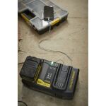 Stanley V20 Zweischacht-Schnell-Ladegerät (18V / 4A) für V20 Akkus (schwarz/gelb)