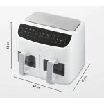 Medion Doppel Heißluftfritteuse Life P20 MD11760 XXL (weiß, 2.600 Watt, 2 Körbe je 4,35 Liter)