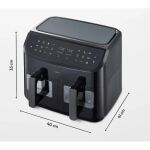 Medion Doppel Heißluftfritteuse Life P20 MD11760 XXL (schwarz, 2.600 Watt, 2 Körbe je 4,35 Liter)