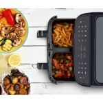 Medion Doppel Heißluftfritteuse Life P20 MD11760 XXL (schwarz, 2.600 Watt, 2 Körbe je 4,35 Liter)