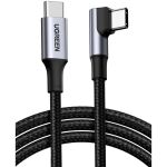 Ugreen 100W USB-C auf USB-C Ladekabel (Winkel 90 Grad) (schwarz, 2 Meter, PD 100 Watt, 1x Winkelstecker)