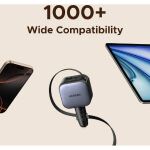 Ugreen EC602 Car Charger 60W KFZ-Ladegerät 1x USB-A 1x USB-C (1x USB-A, 1x USB-C, 1x USB-C Kabel)