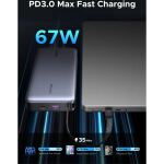 Ugreen Nexode Power Bank 20000mAh 67W mit USB-C Kabel (grau/schwarz)