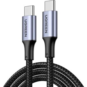 Ugreen 100W USB-C auf USB-C Ladekabel (Nylon) (schwarz, 1 Meter, PD 100 Watt)