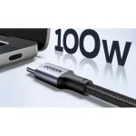 Ugreen 100W USB-C auf USB-C Ladekabel (Nylon) (schwarz, 1 Meter, PD 100 Watt)