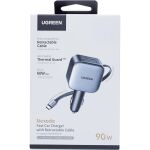 Ugreen Nexode EC603 90W KFZ-Schnellladegerät mit einziehbarem USB-C-Kabel