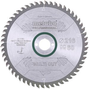 Metabo Kreissägeblatt "multi cut - professional", 216x30, Z60 FZ/TZ, 5° neg. (für halbstationäre Kreissägen)