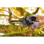 Metabo MS 18 LTX BL 25 (601595900) SET Akku-Kettensäge, 18Volt (grün/schwarz, Li-Ionen Akku 4,0Ah 18V)