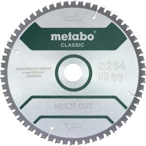 Metabo Kreissägeblatt "multi cut - classic", 254x30 Z60 FZ/TZ 5°neg (für halbstationäre Kreissägen)